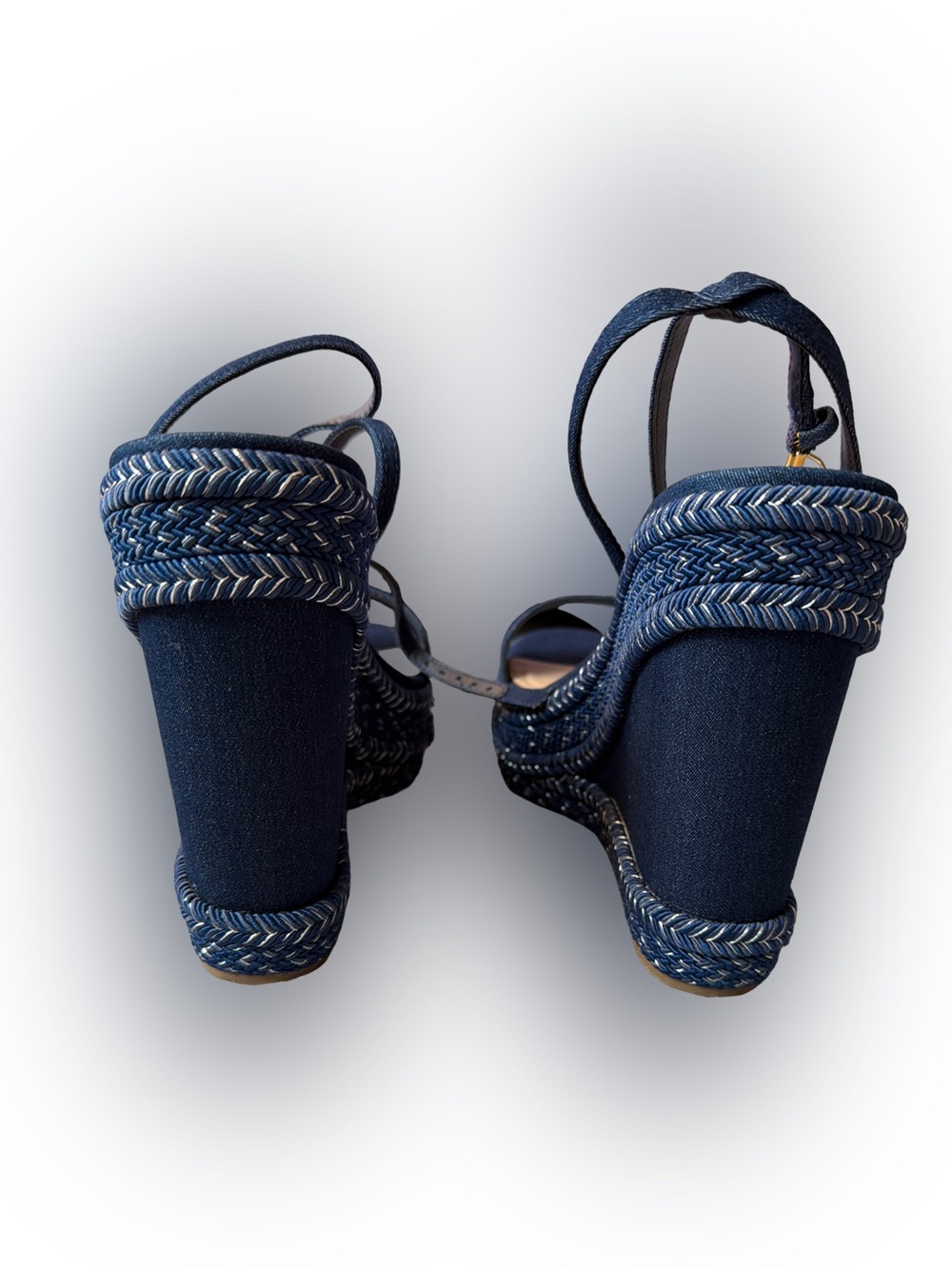 Aldo Marysol Navy Wedge Sandals - Picture 3 of 5